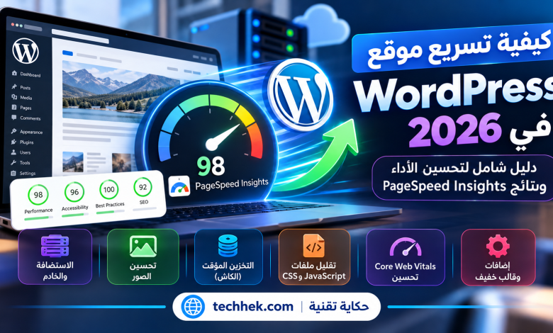 تسريع موقع WordPress في 2026 وتحسين نتائج PageSpeed Insights وأداء الموقع